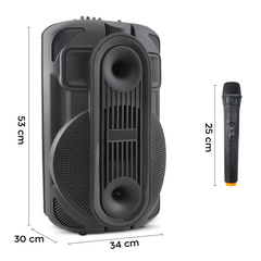 Haut-parleur Bluetooth portable caisson de basses Aux TF USB Radio FM microphone