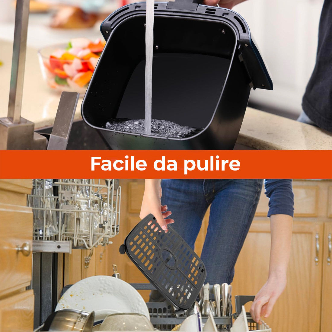 Friteuse à air 1600W JCFA-501AP Capacité 7,5 lt 200° avec verre transparent