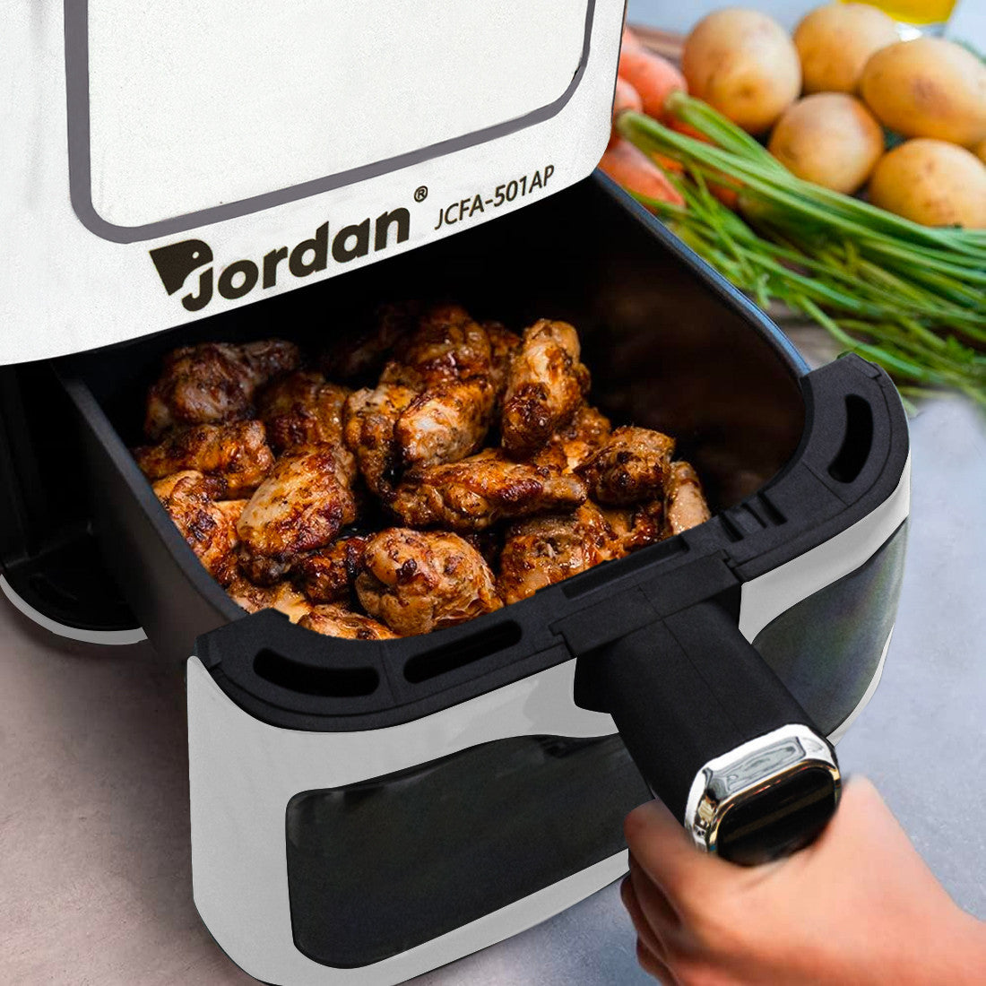 Friteuse à air 1600W JCFA-501AP Capacité 7,5 lt 200° avec verre transparent