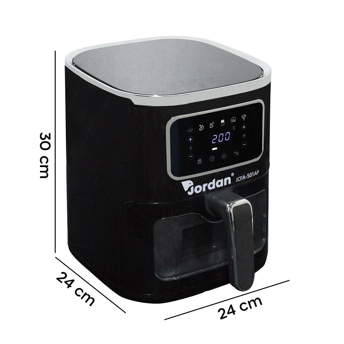 Friteuse à air 1600W JCFA-501AP Capacité 7,5 lt 200° avec verre transparent