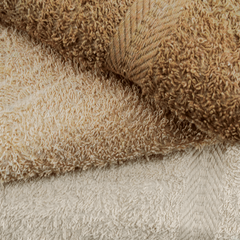 Ensemble de serviettes de bain 3+3 visage + invité en couleurs unies 100% coton