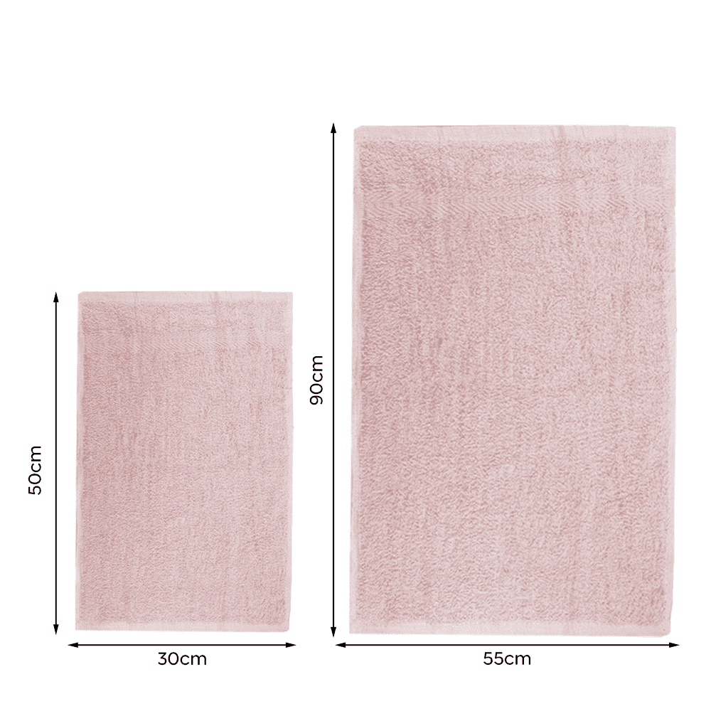 Ensemble de serviettes de bain 3+3 visage + invité en couleurs unies 100% coton