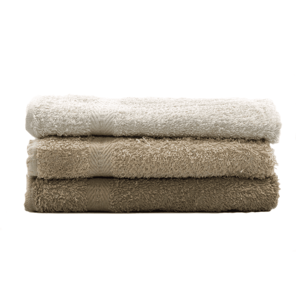 Ensemble de serviettes de bain 3+3 visage + invité en couleurs unies 100% coton