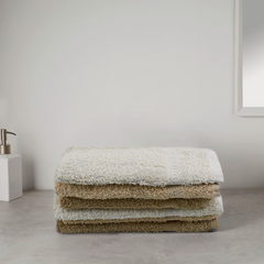 Ensemble de serviettes de bain 3+3 visage + invité en couleurs unies 100% coton