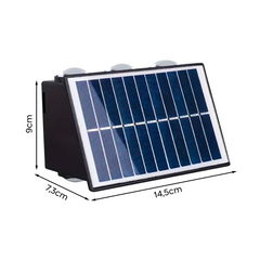 Lampe Solaire Murale avec 6 LED Lumière Chaude et Double Émission de Lumière