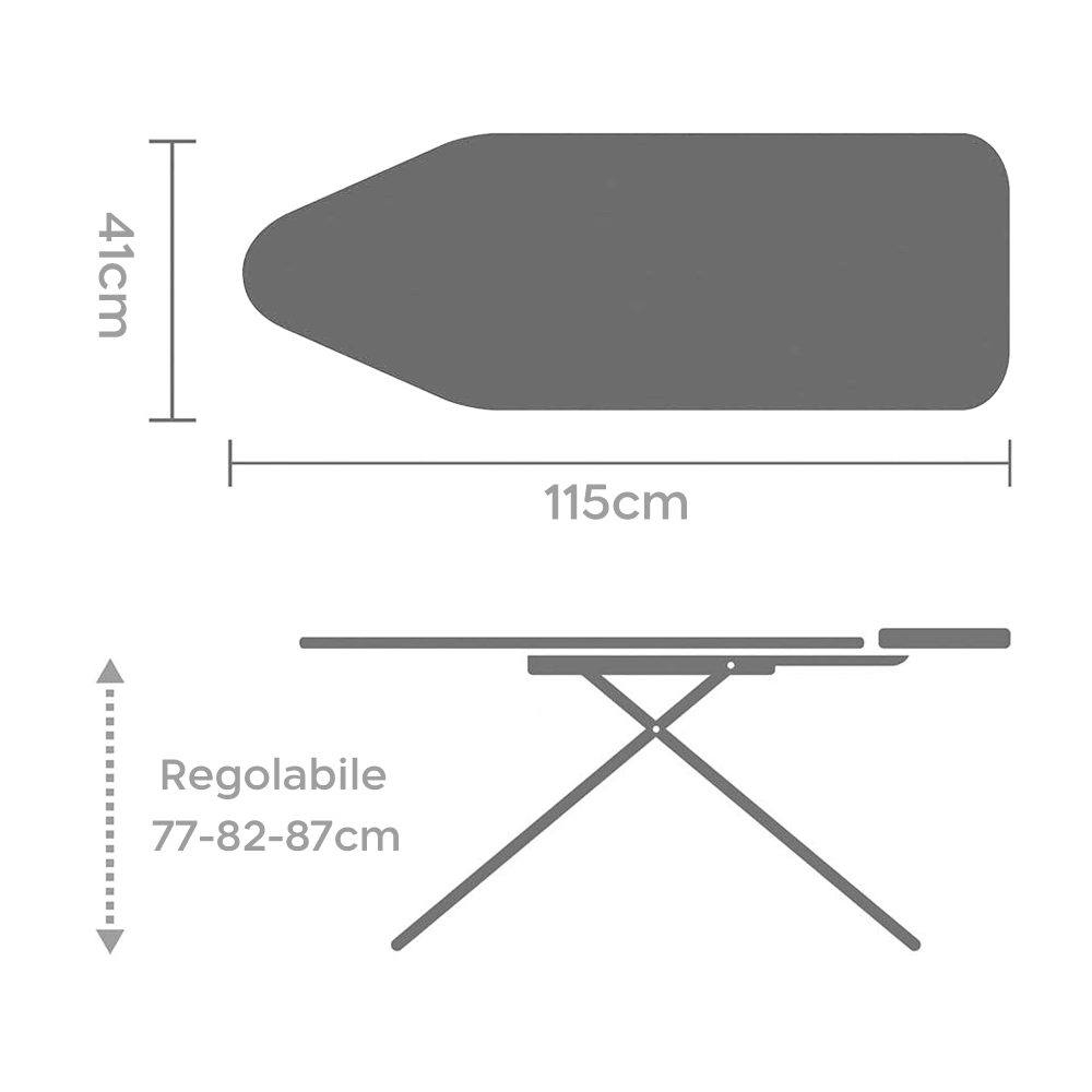 Table à repasser en bois LADY pliable avec support pour chaudière 79x35x121cm