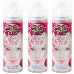 Ensemble 3 laques temporaires pailletées pour cheveux 125ml paillettes couleurs