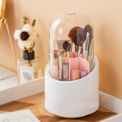 Organisateur pinceaux et maquillage avec base rotative à 360° et 7 compartiments