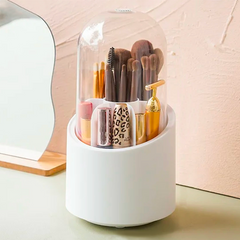 Organisateur pinceaux et maquillage avec base rotative à 360° et 7 compartiments