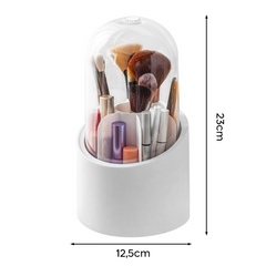 Organisateur pinceaux et maquillage avec base rotative à 360° et 7 compartiments