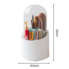 Organisateur pinceaux et maquillage avec base rotative à 360° et 7 compartiments