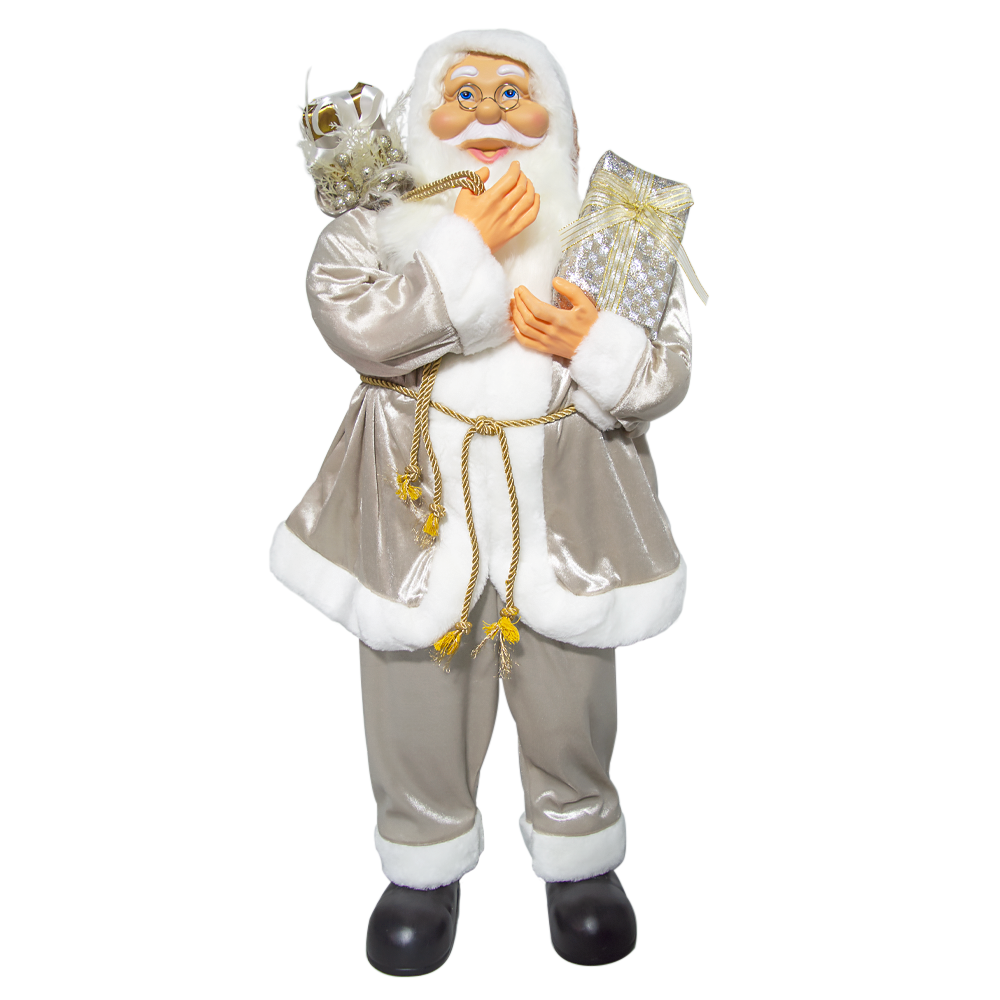 Costume de Père Noël Champagne 144292 Décoration 90H cm Mini Lumières et Sons