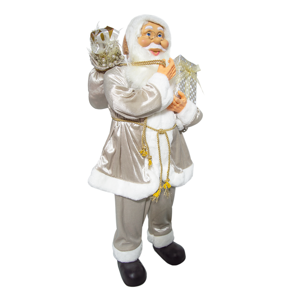 Costume de Père Noël Champagne 144292 Décoration 90H cm Mini Lumières et Sons