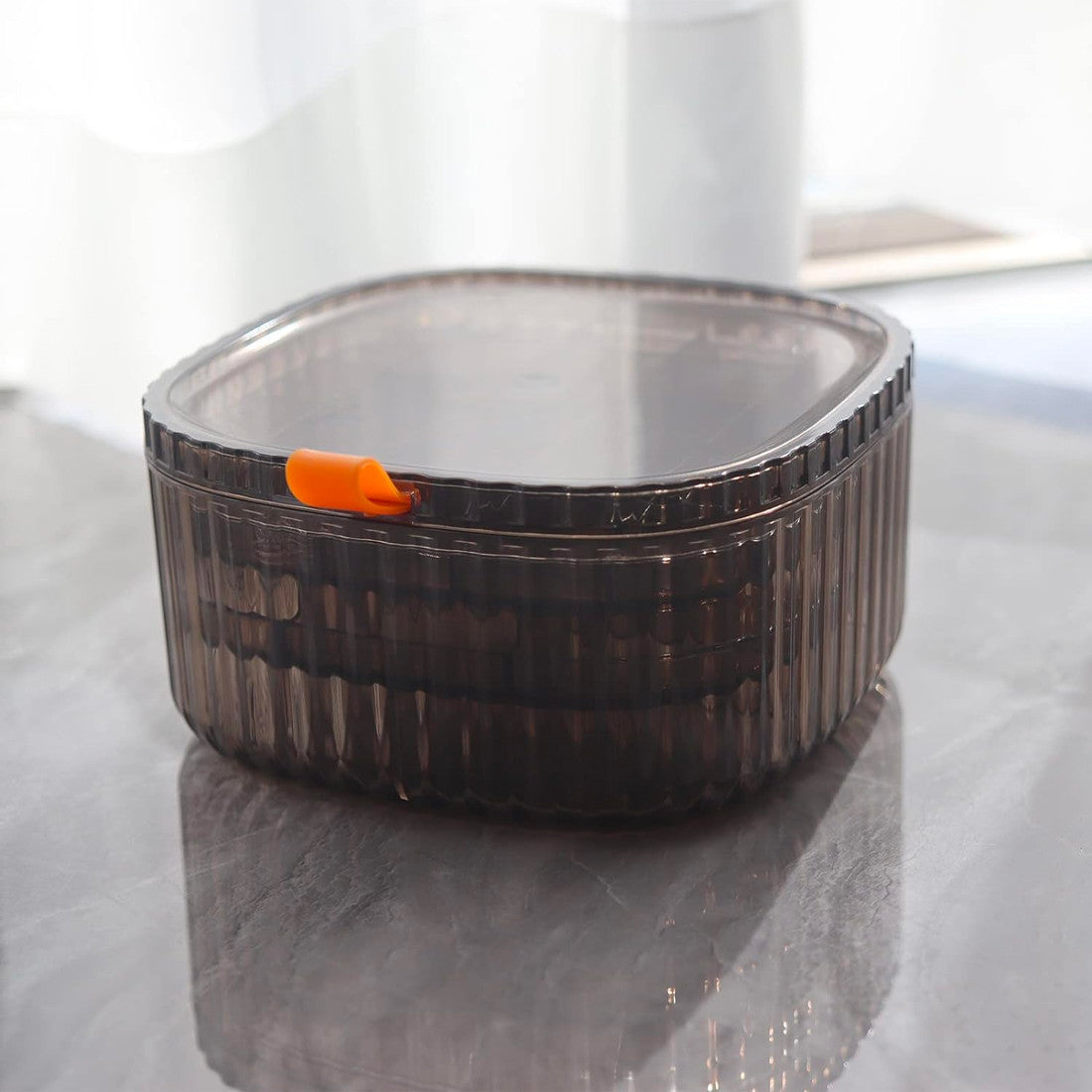 Boîte en plastique transparente pour organisateur de bijoux avec compartiments