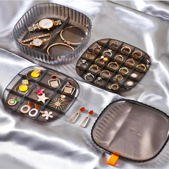 Boîte en plastique transparente pour organisateur de bijoux avec compartiments