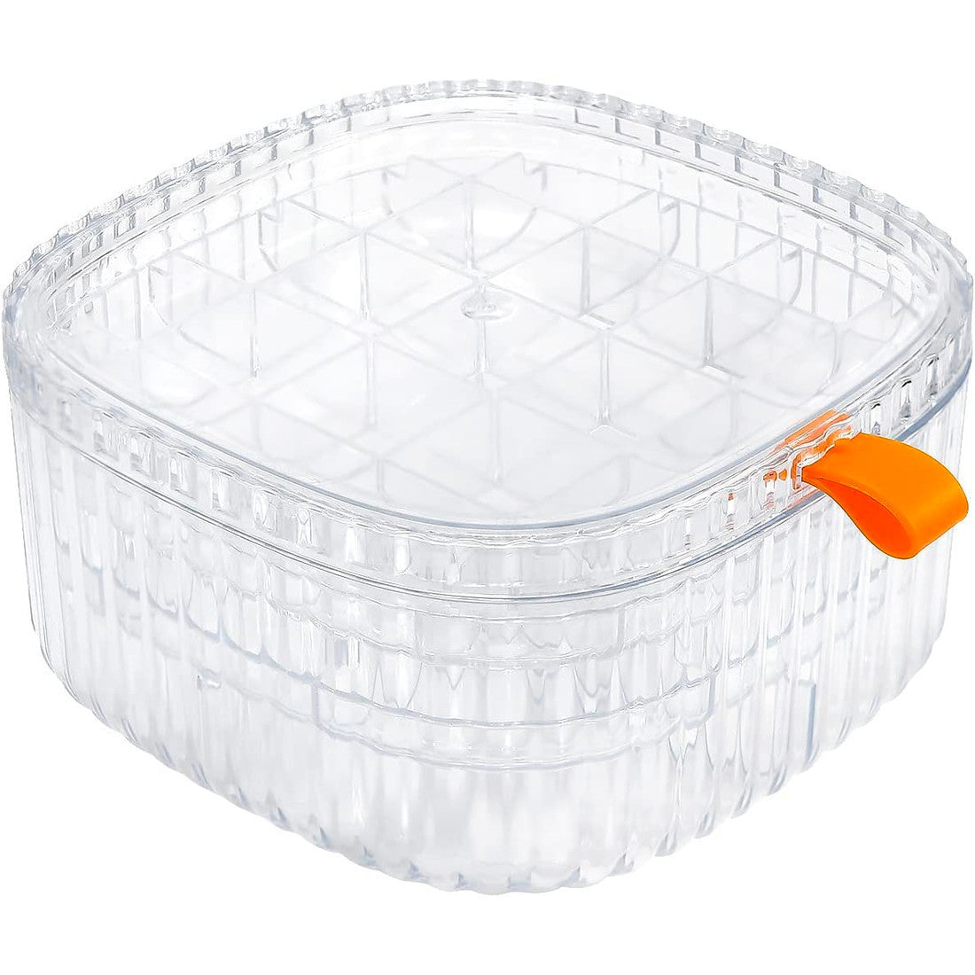 Boîte en plastique transparente pour organisateur de bijoux avec compartiments