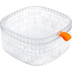 Boîte en plastique transparente pour organisateur de bijoux avec compartiments