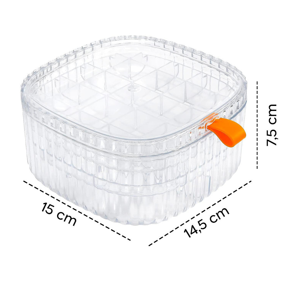 Boîte en plastique transparente pour organisateur de bijoux avec compartiments