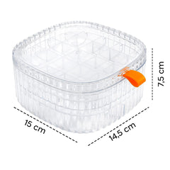 Boîte en plastique transparente pour organisateur de bijoux avec compartiments