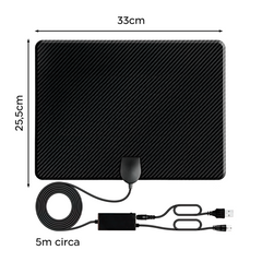 Antenne TV numérique intérieure 1080p Full HD avec amplificateur de signal