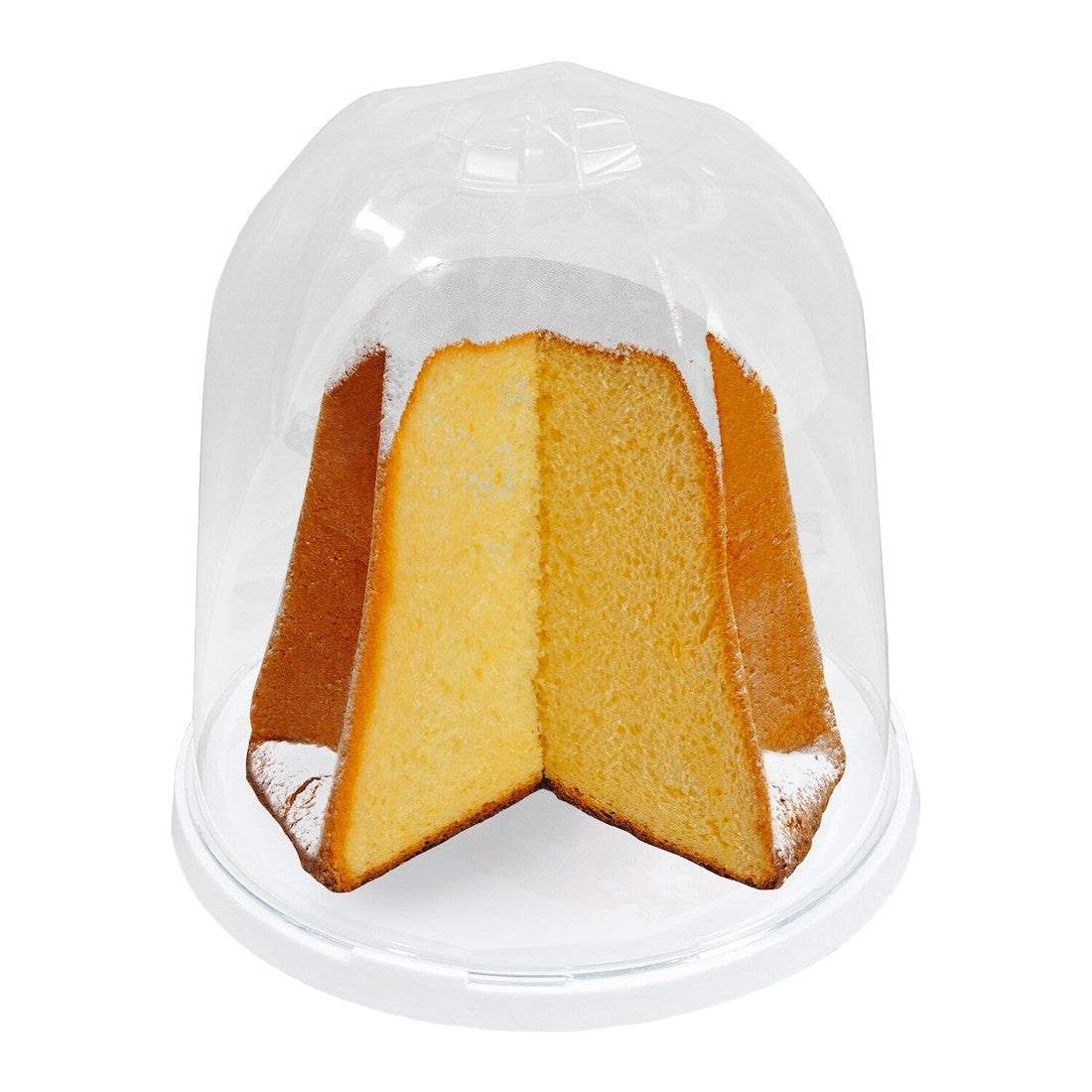 Porte-Panettone Forme de Cloche en Plastique avec Couvercle Transparent Plateau