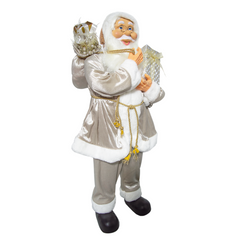 Père noël rose à paillettes 144291 décoration 110Hcm mini lumières et sons