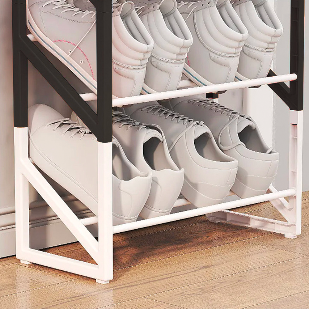 Étagère à chaussures en plastique multifonctionnelle à 3 niveaux