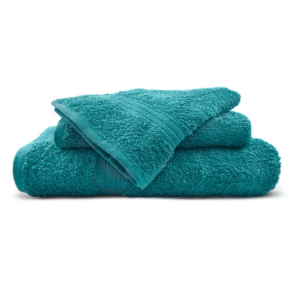 Ensemble 3 Serviettes Bain en Éponge Visage les Invités et Douche en Tons Unis