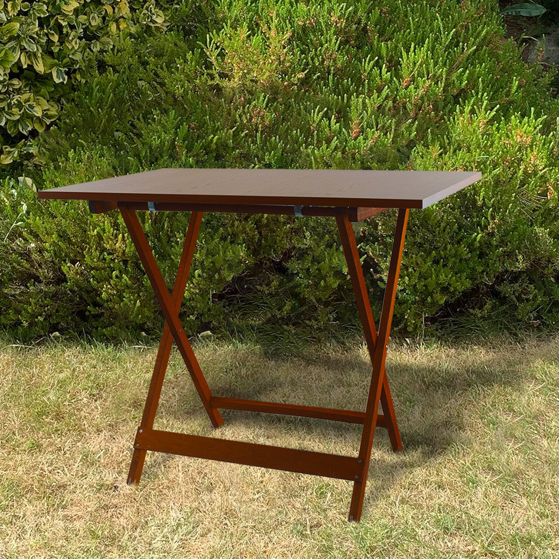 Table de jardin en bois Formica 60x90 F2069 CERISIER Pliable Gain de Place