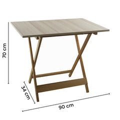 Table jardin en bois de hêtre Formica 60x90 F2069 GRIS Pliable pour l'extérieur