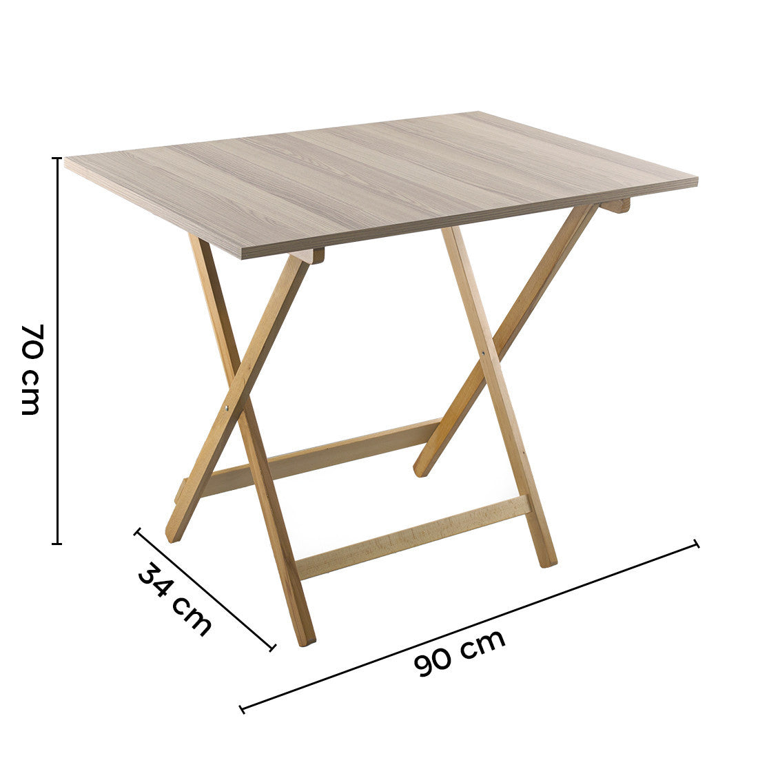 Table de jardin en bois de hêtre Formica 60x90 F2166 Chêne Pliable