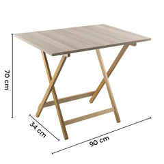 Table de jardin en bois de hêtre Formica 60x90 F2166 Chêne Pliable