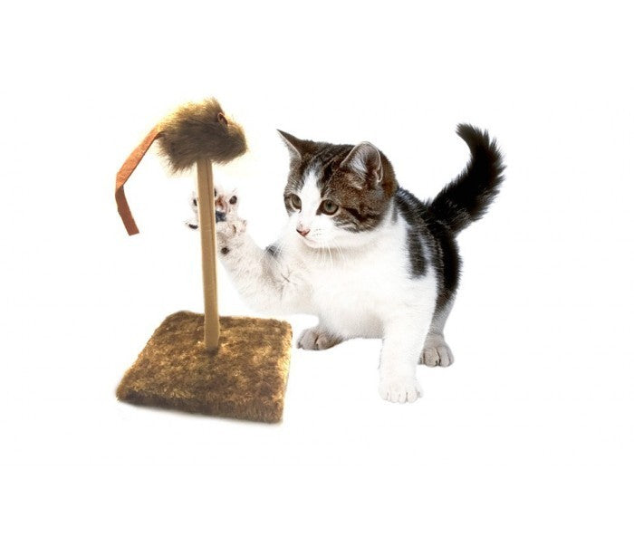 Jouet + grattoir pour chat avec la souris (30 x 30 x 35 cm)