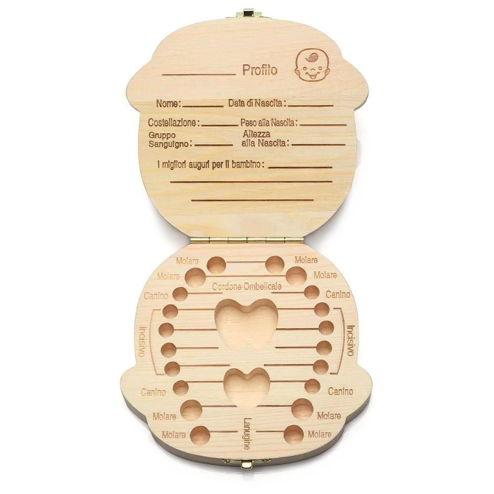 Boîtier en bois 4221 porte dents de lait pour garçon et fille