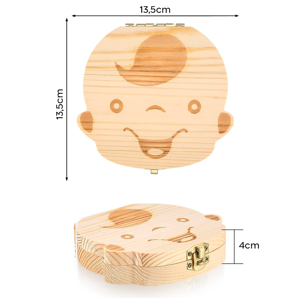 Boîtier en bois 4221 porte dents de lait pour garçon et fille