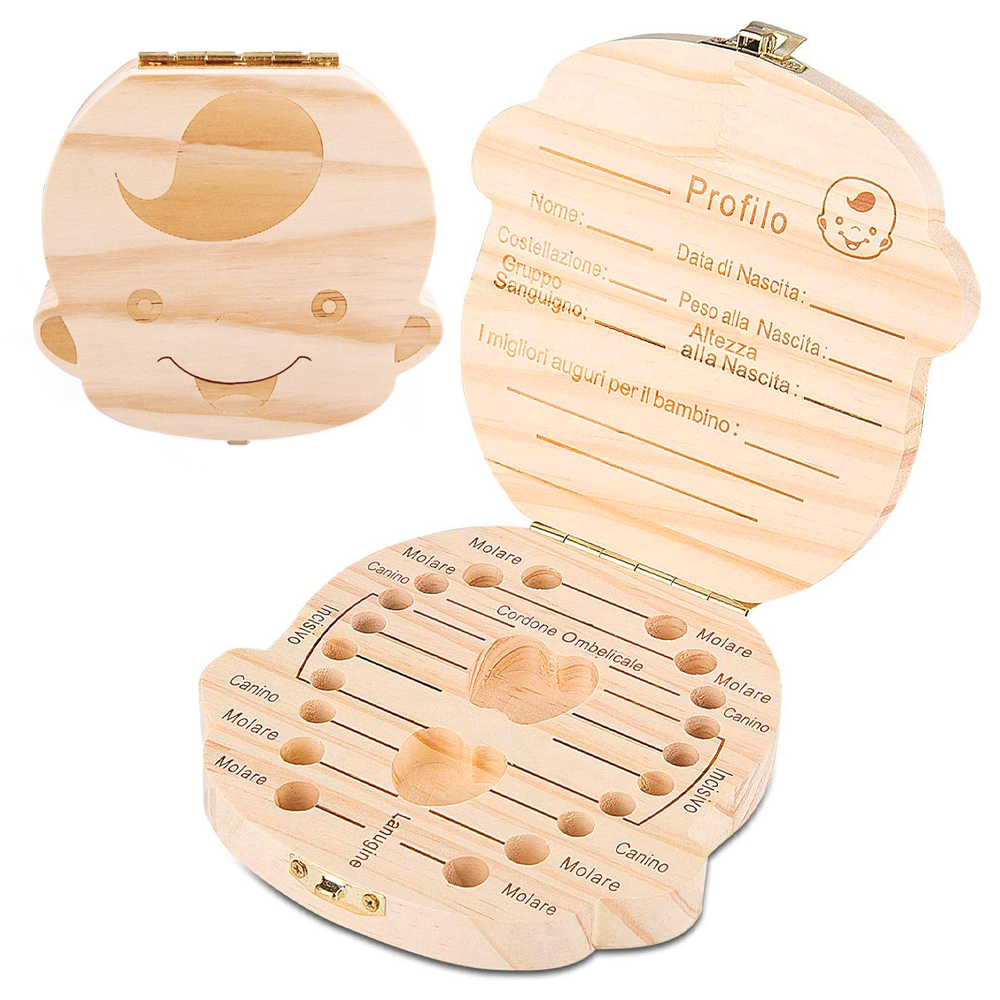 Boîtier en bois 4221 porte dents de lait pour garçon et fille