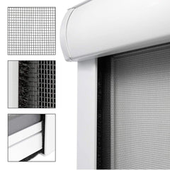 Moustiquaire enroulable 120x170 cm Kit pour Fenêtre et Cadre en Aluminium