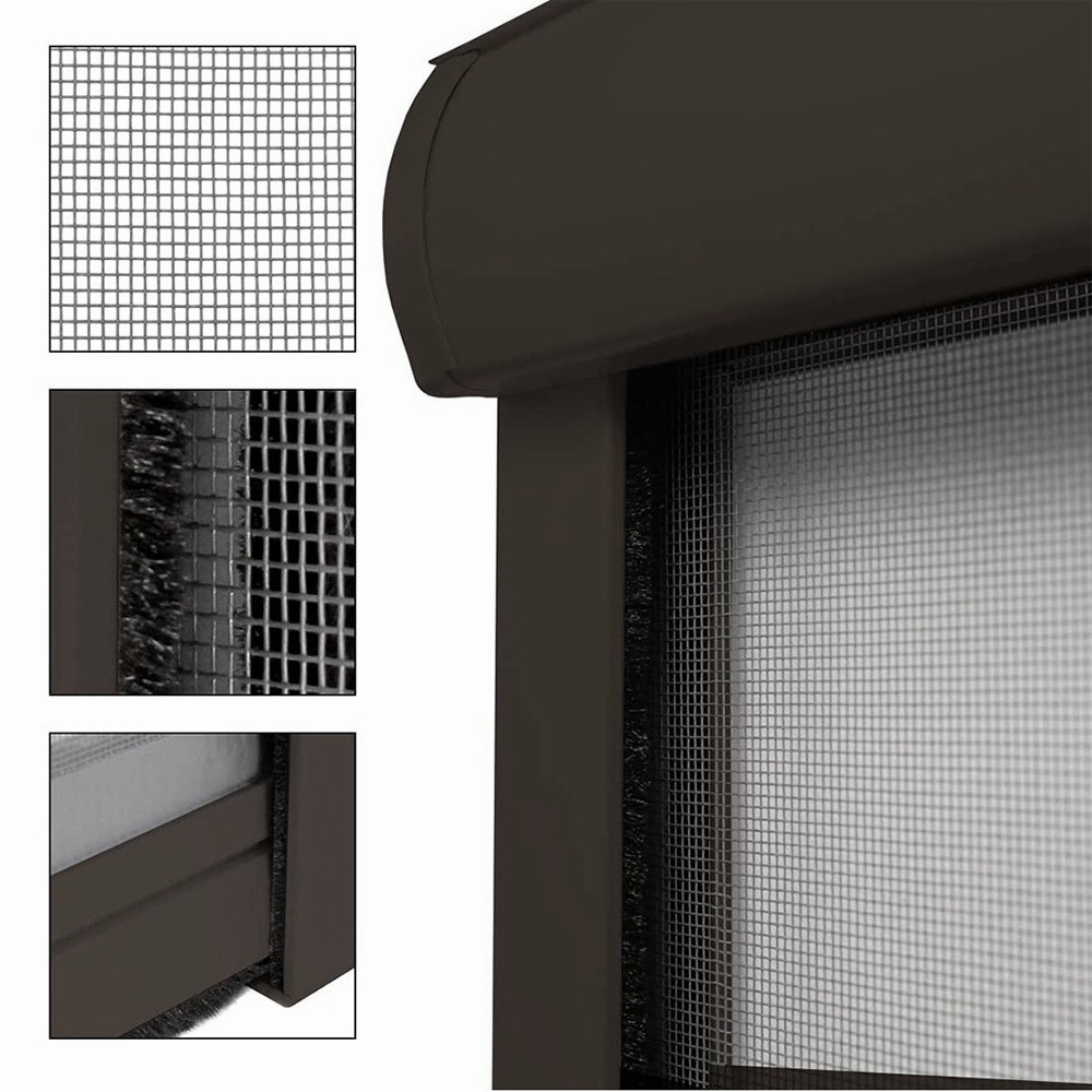 Moustiquaire enroulable 120x170 cm Kit pour Fenêtre et Cadre en Aluminium