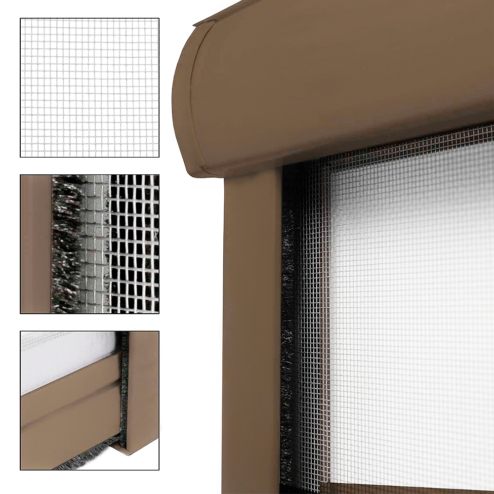 Moustiquaire enroulable 120x170 cm Kit pour Fenêtre et Cadre en Aluminium