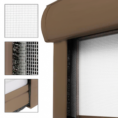 Moustiquaire enroulable 120x170 cm Kit pour Fenêtre et Cadre en Aluminium