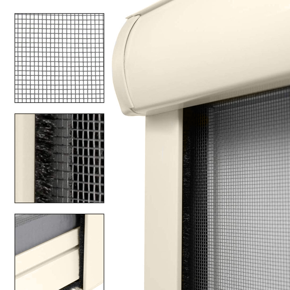 Moustiquaire enroulable 120x170 cm Kit pour Fenêtre et Cadre en Aluminium