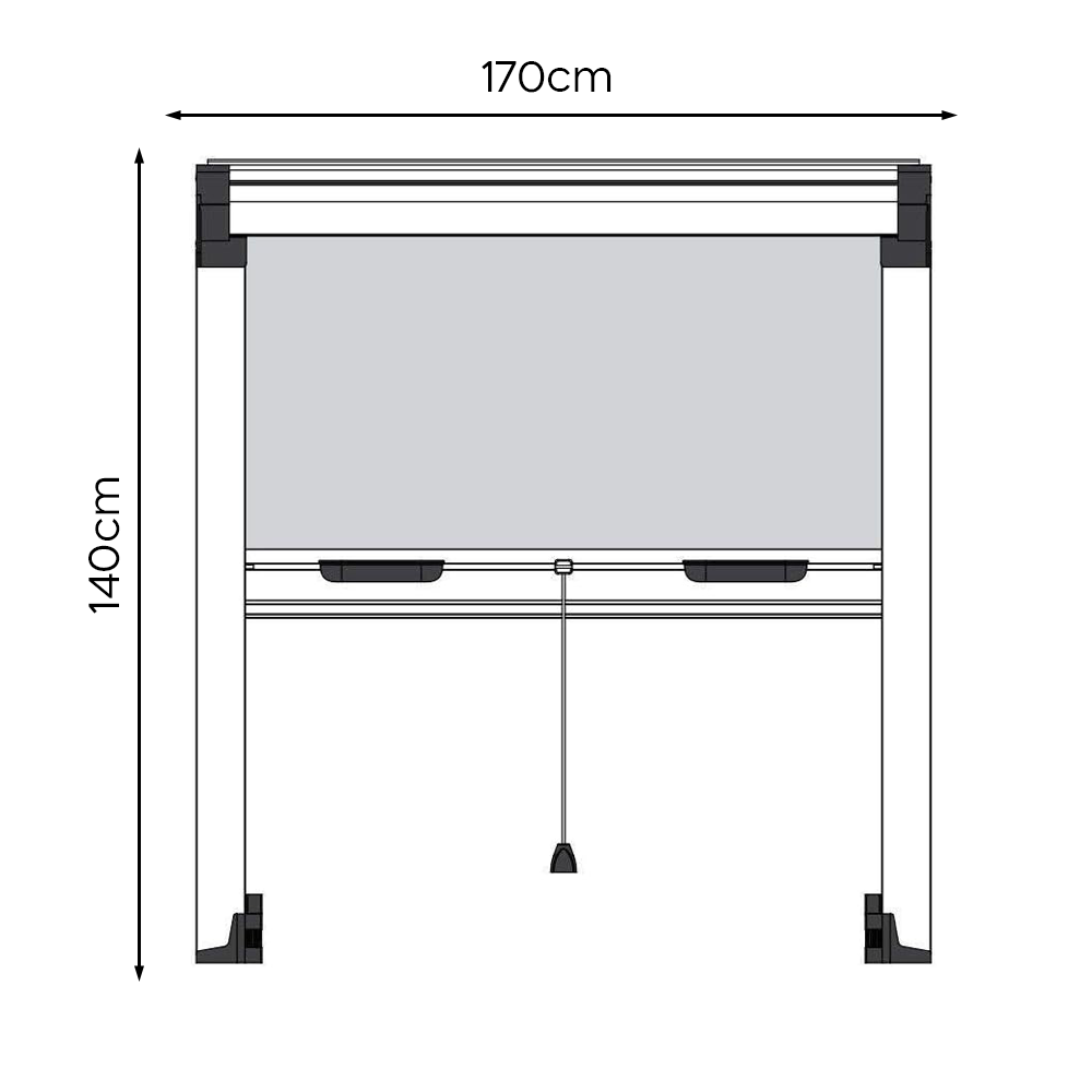 Moustiquaire enroulable 140x170 cm Kit pour Fenêtre et Cadre en Aluminium