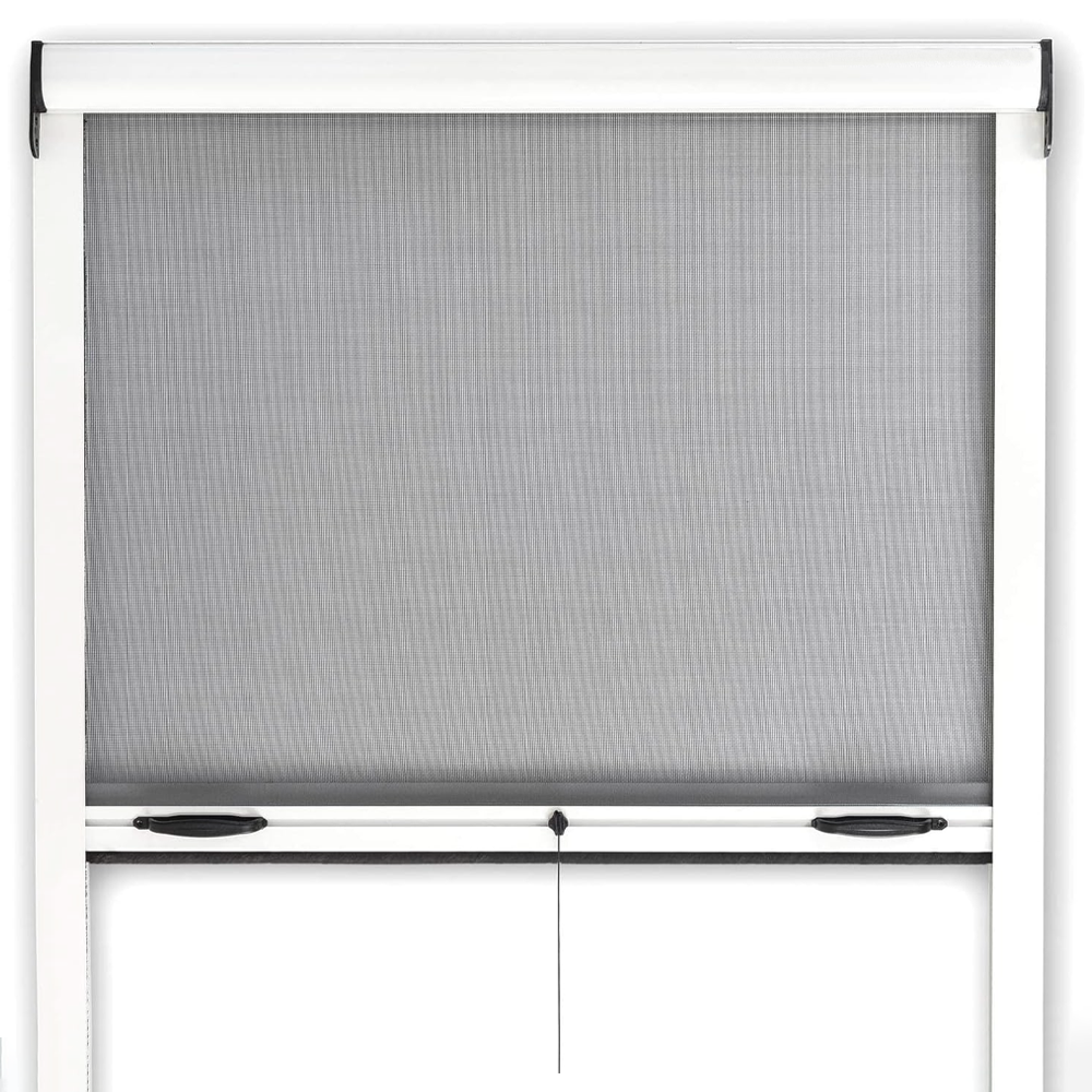Moustiquaire enroulable 140x170 cm Kit pour Fenêtre et Cadre en Aluminium