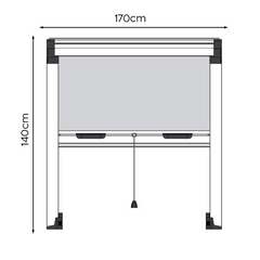 Moustiquaire enroulable 140x170 cm Kit pour Fenêtre et Cadre en Aluminium