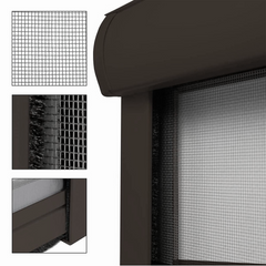 Moustiquaire enroulable 140x170 cm Kit pour Fenêtre et Cadre en Aluminium