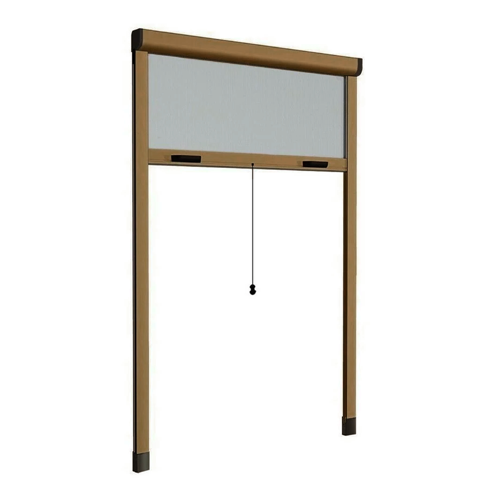 Moustiquaire enroulable 140x170 cm Kit pour Fenêtre et Cadre en Aluminium