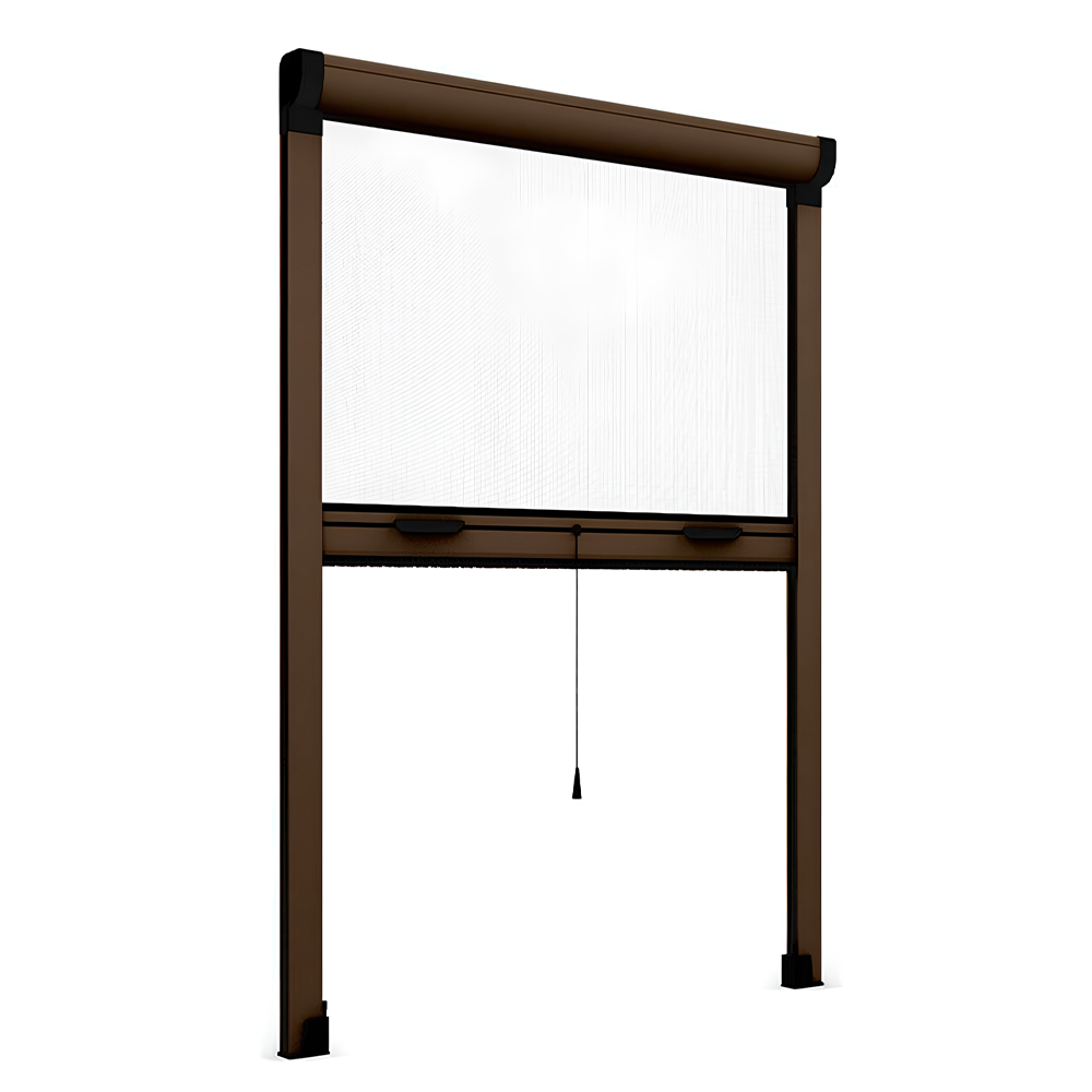 Moustiquaire enroulable 140x170 cm Kit pour Fenêtre et Cadre en Aluminium