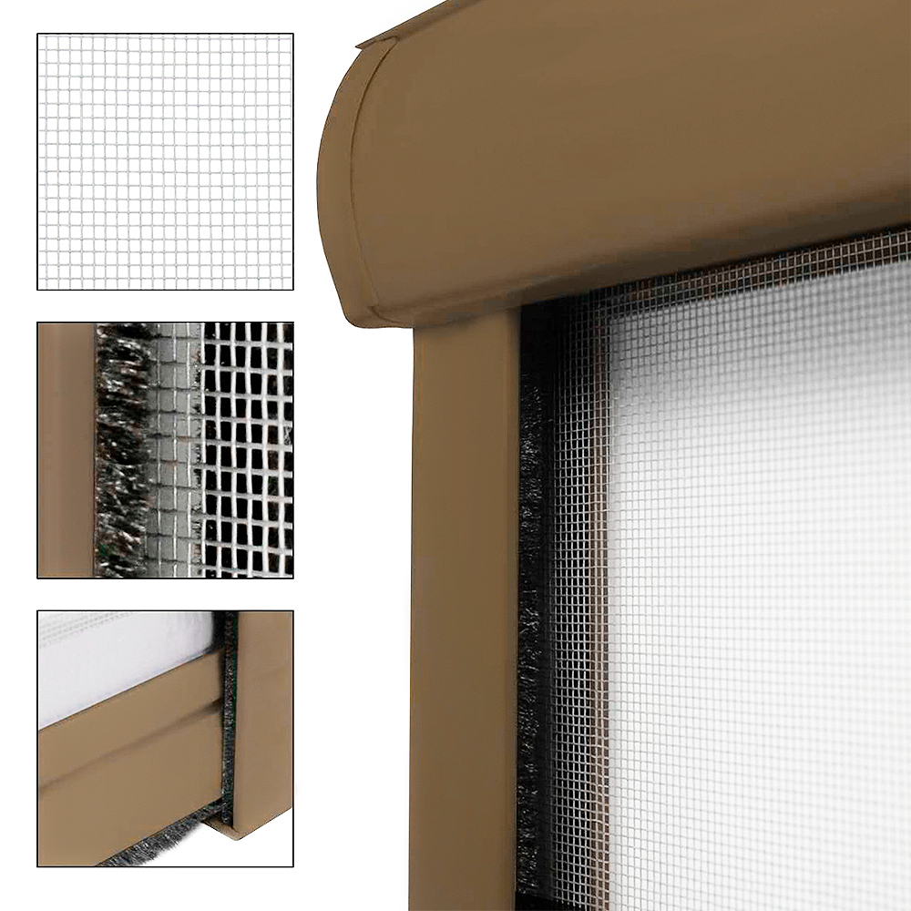 Moustiquaire enroulable 140x170 cm Kit pour Fenêtre et Cadre en Aluminium