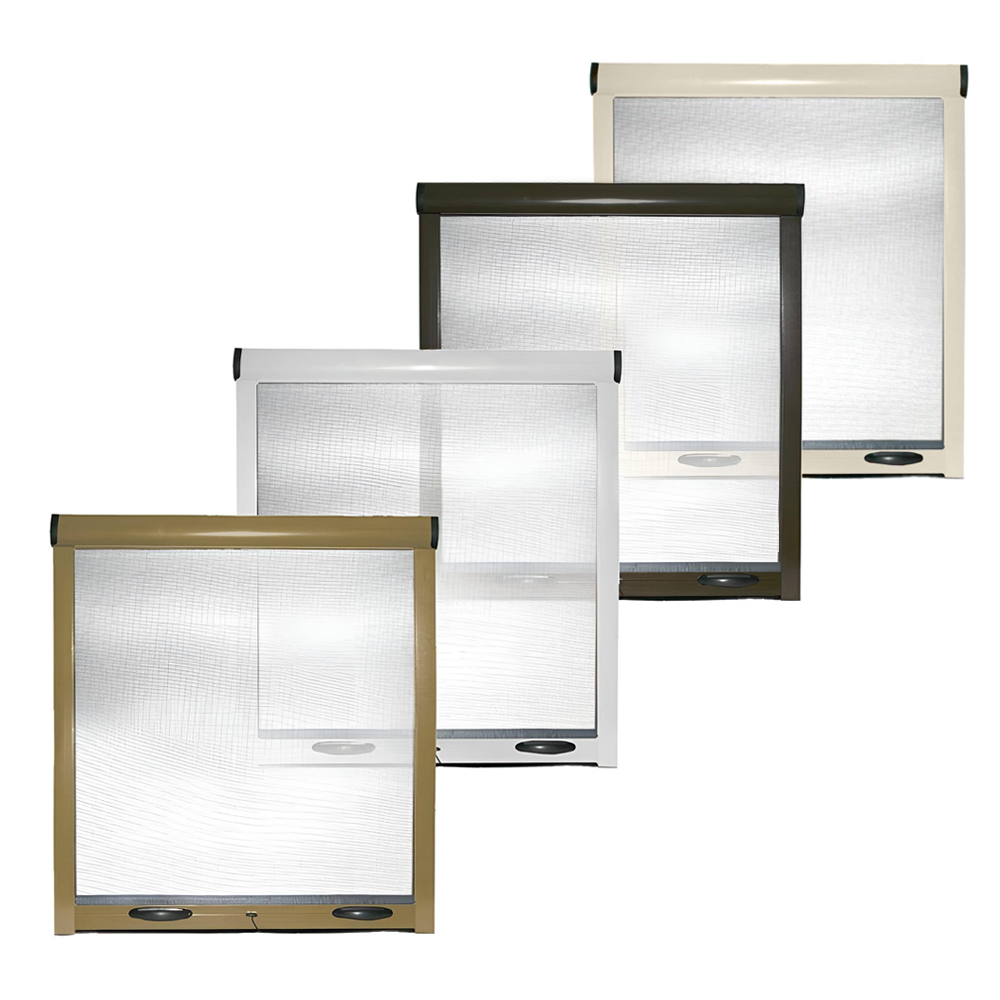 Moustiquaire Enroulable 160X170 Kit Réductible Fenêtre avec Cadre en Aluminium