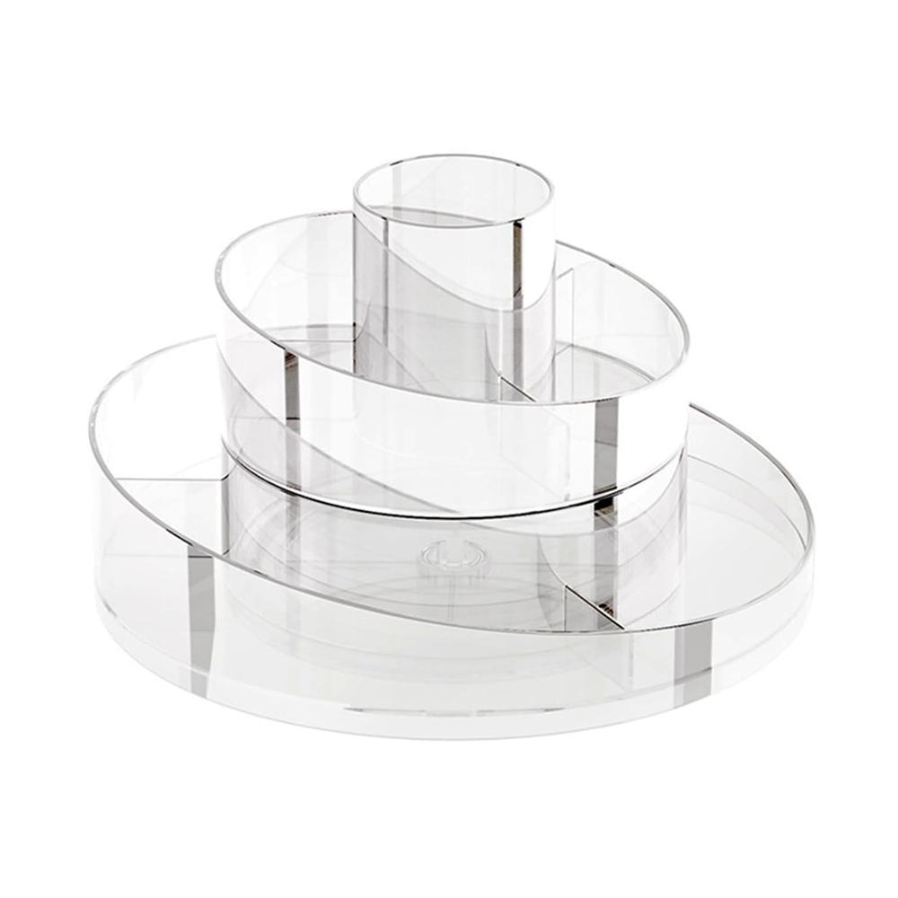 Organisateur de maquillage transparent Conteneur peu encombrant rotatif à 360°